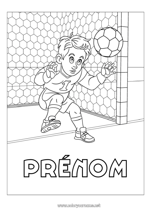 Coloriage à imprimer Football Sport Sports d'équipe Gardien de but