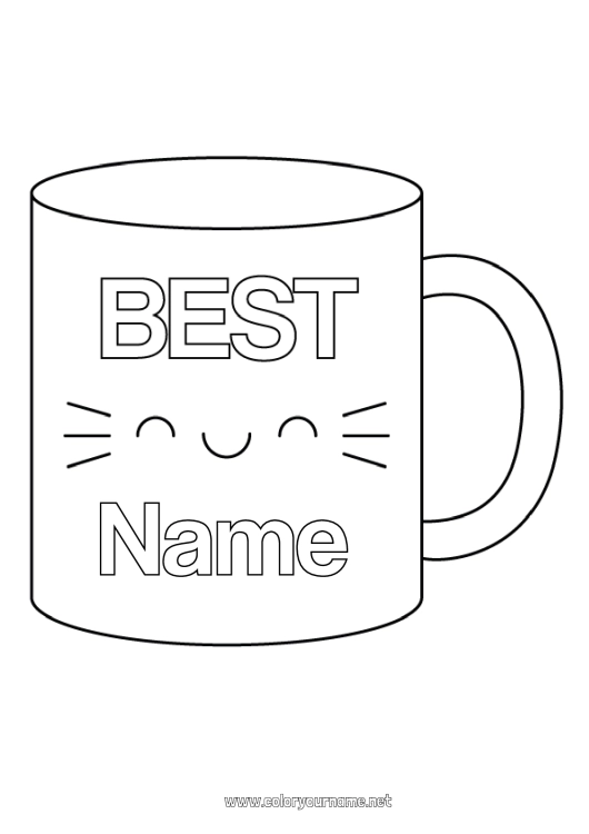 Coloring page to print Mug Sister Nanny Drinks Best