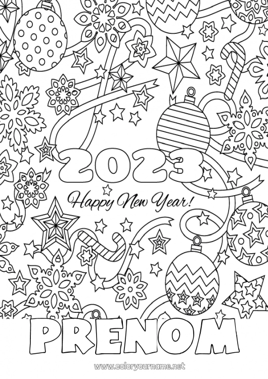 Coloriage à imprimer 2023 Bonne année