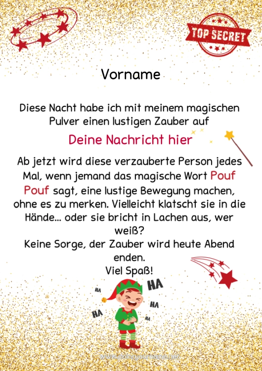 Malvorlage zum Ausdrucken Weihnachtself Wichtel-Missionen Elfenstreiche-Briefe Wichtel-Streiche und Ideen Zaubertrick