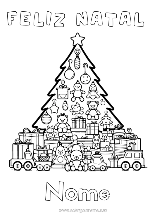 Página de desenho para imprimir Árvore de Natal Brinquedos Jogos e brinquedos Pelúcia