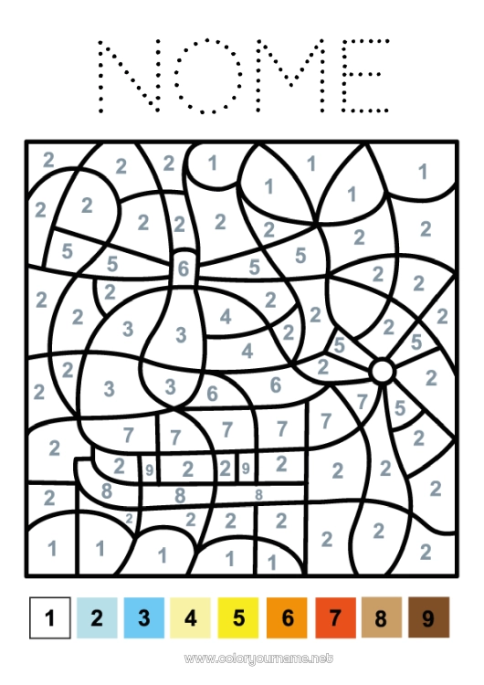 Pagina da colorare da stampare Numero Veicoli Colorare per numeri Elicottero Disegni da colorare facili Veicoli aerei