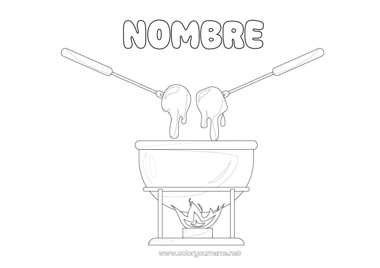 Dibujo para colorear para imprimir Invierno Alimento