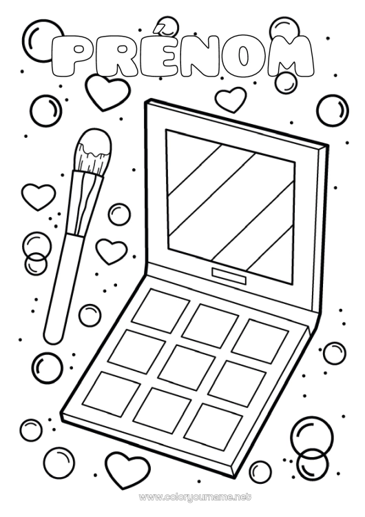 Coloriage à imprimer Pinceau Maquillage