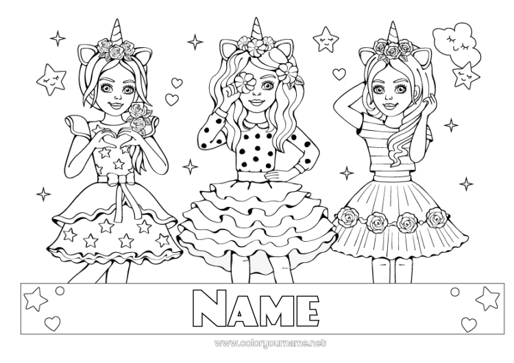 Coloring page to print Girl Friend