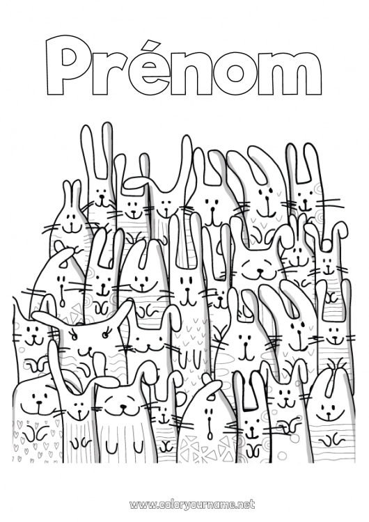 Coloriage à imprimer Lapin 2023 Animal Animaux de la forêt