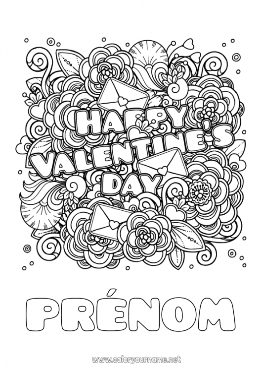 Coloriage à imprimer Saint valentin 