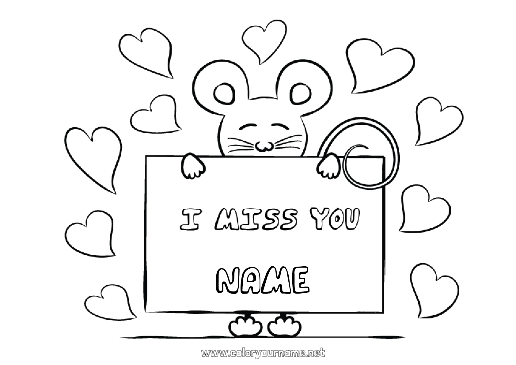 coloring-page-no-1083-mouse-animal-i-miss-you