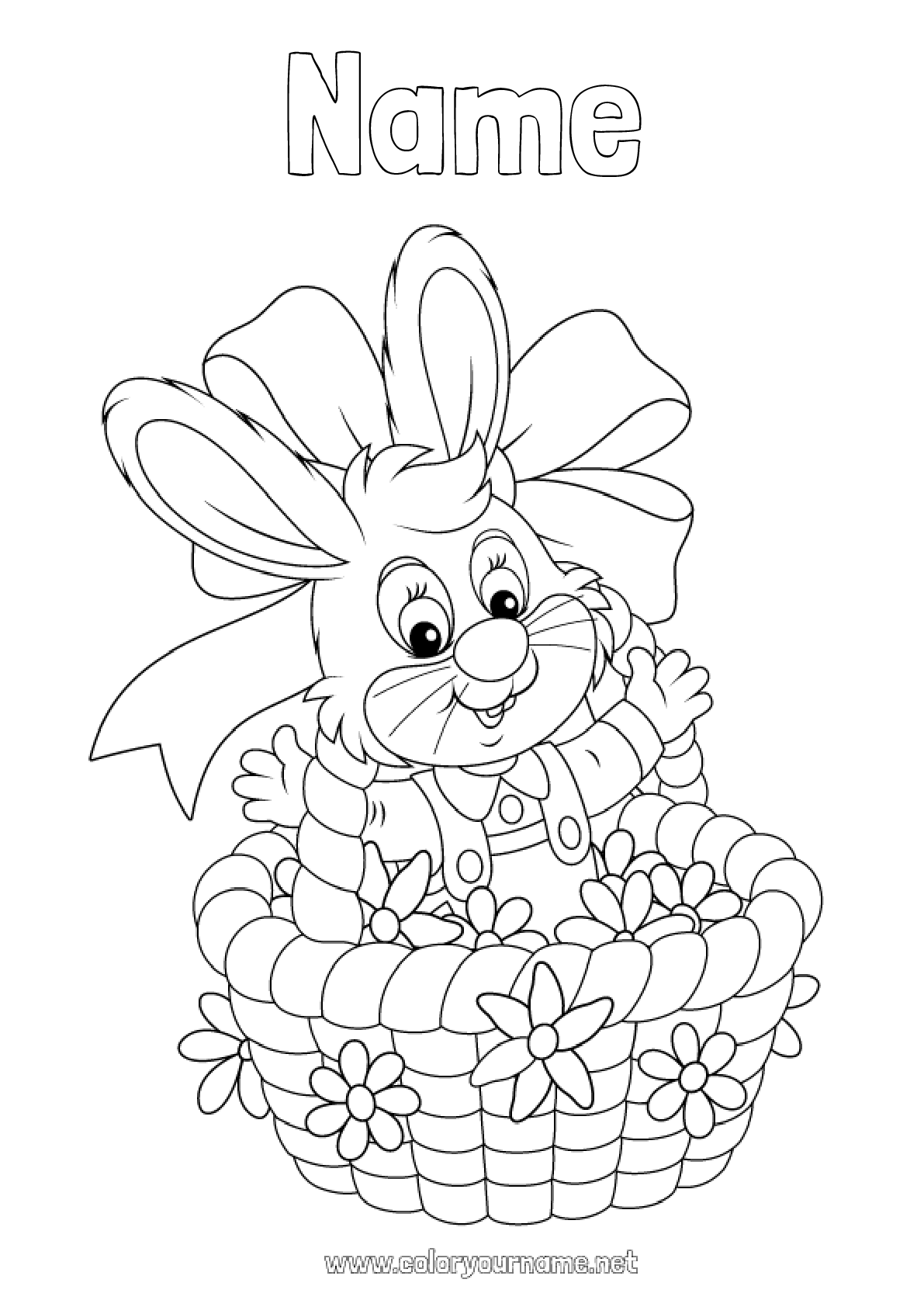 coloring-page-no-1230-flowers-spring-bunny