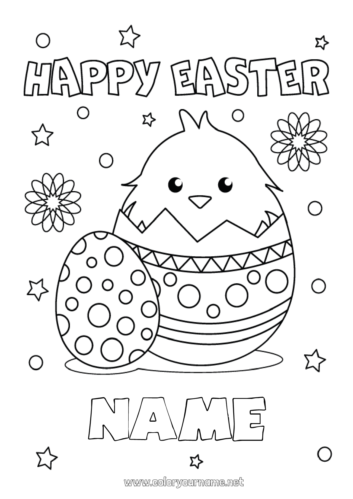 Happy Easter Chick Coloring Pages