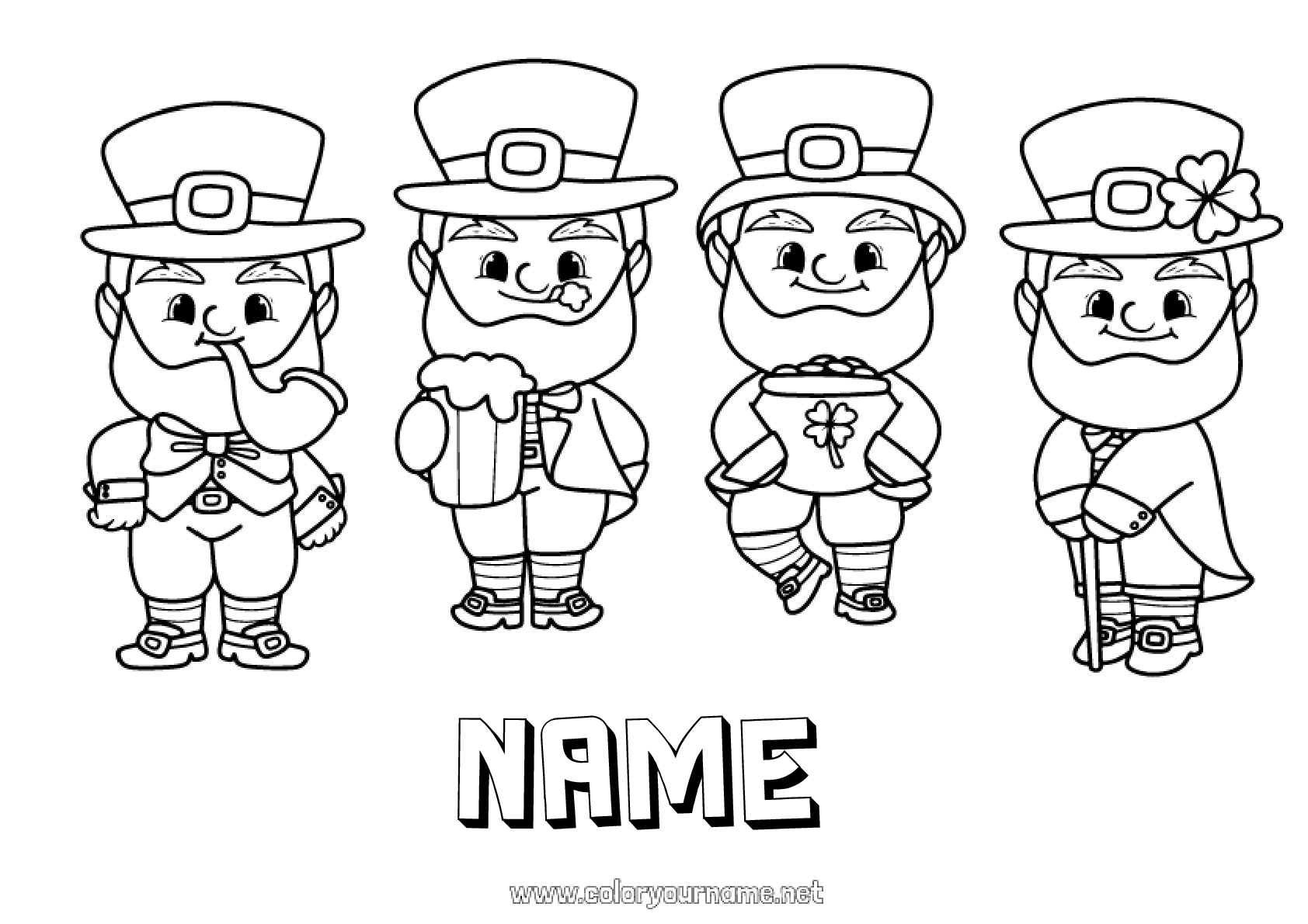 Leprechaun Hat - Coloring Page (St. Patrick's Day)