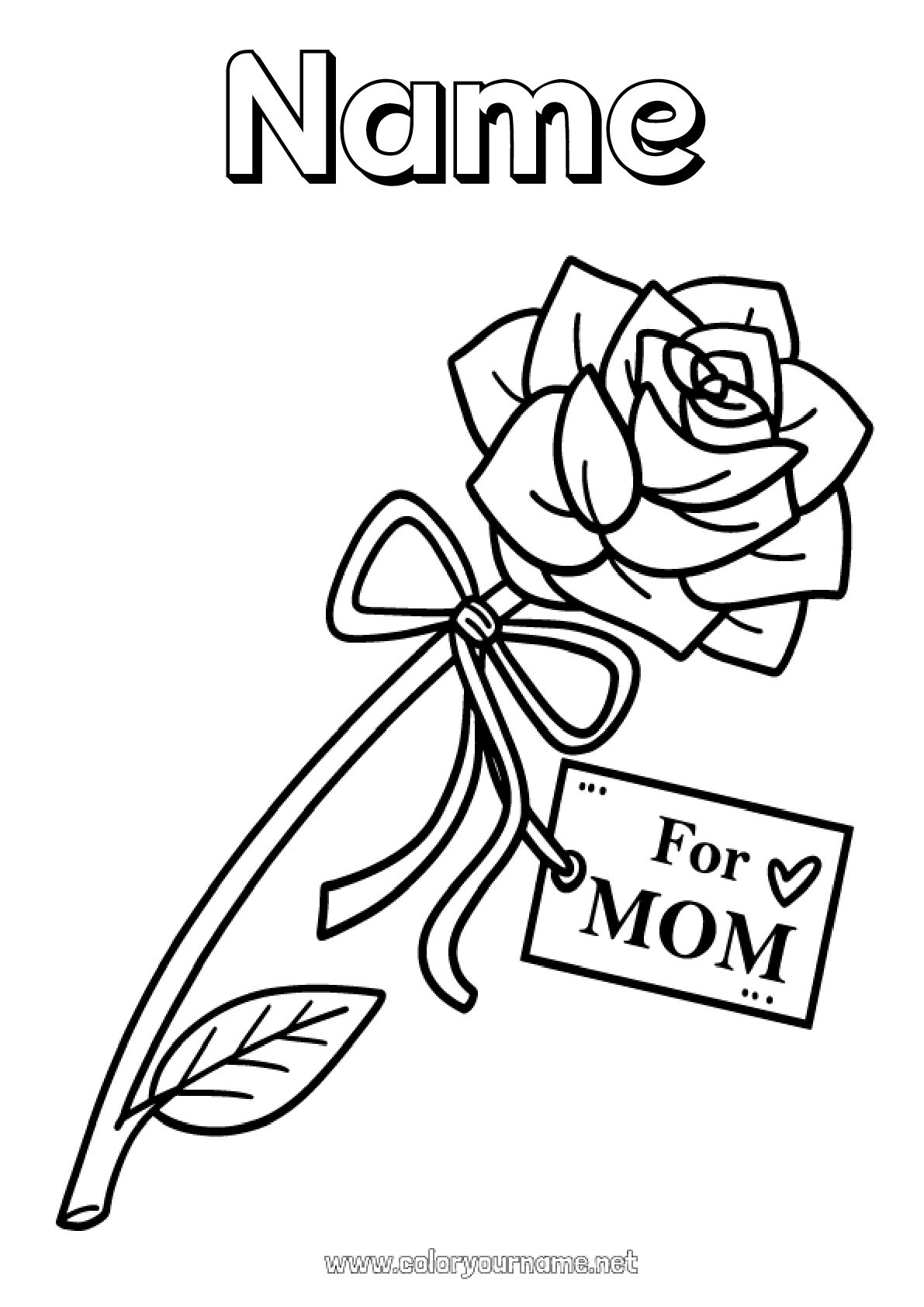 Coloring page No.1303 - Flowers Mum Happy feast day