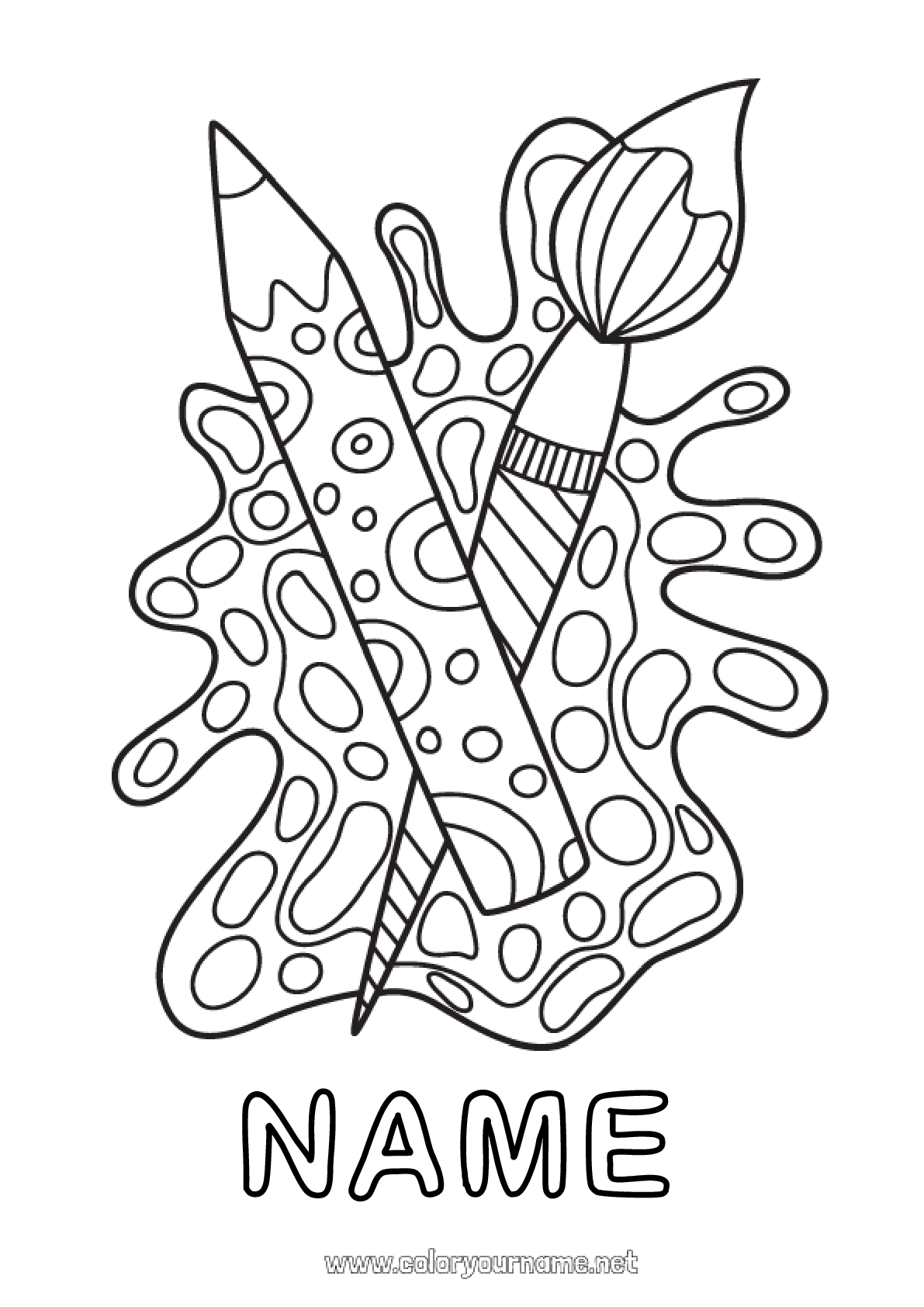 Coloring page No.1356 - Art Brush Coloured pencil