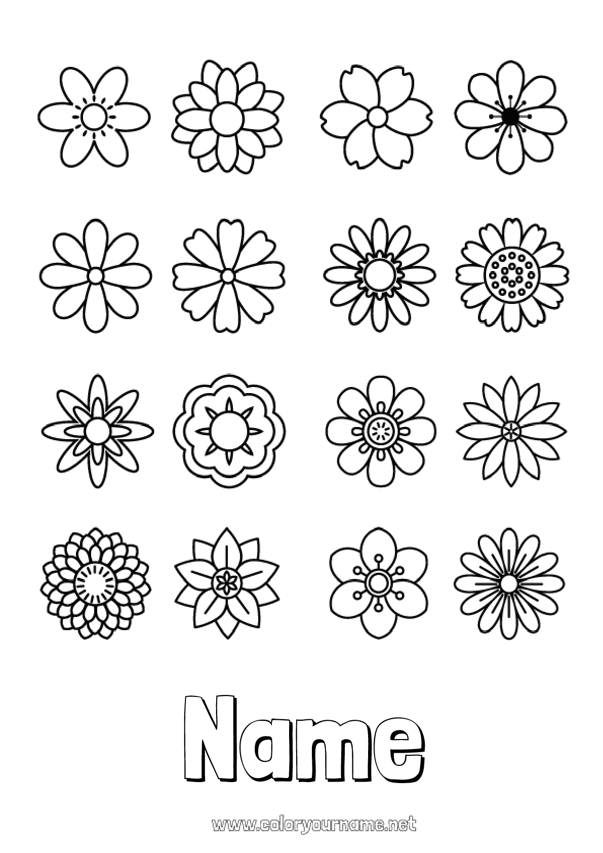 Coloring page No.1403 - Flowers Spring Children's activities