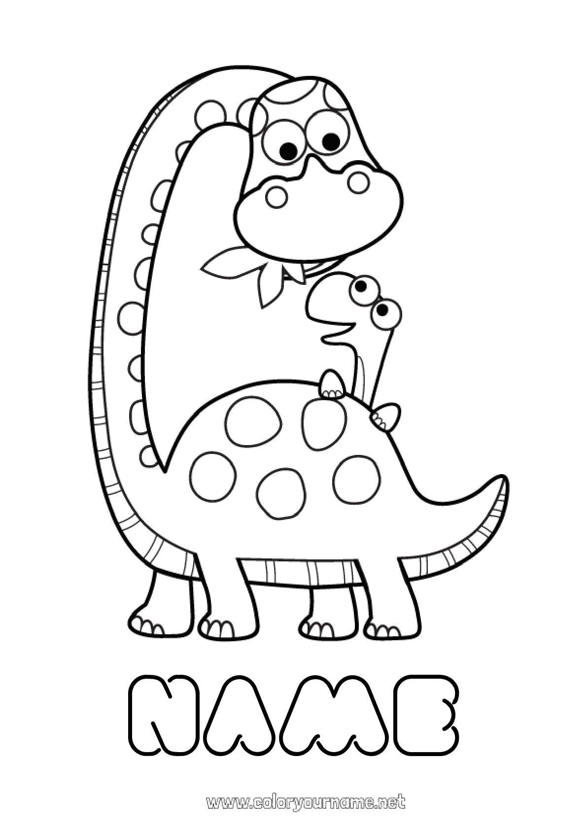 Coloring page No.1431 - Dinosaurs I love you Animal