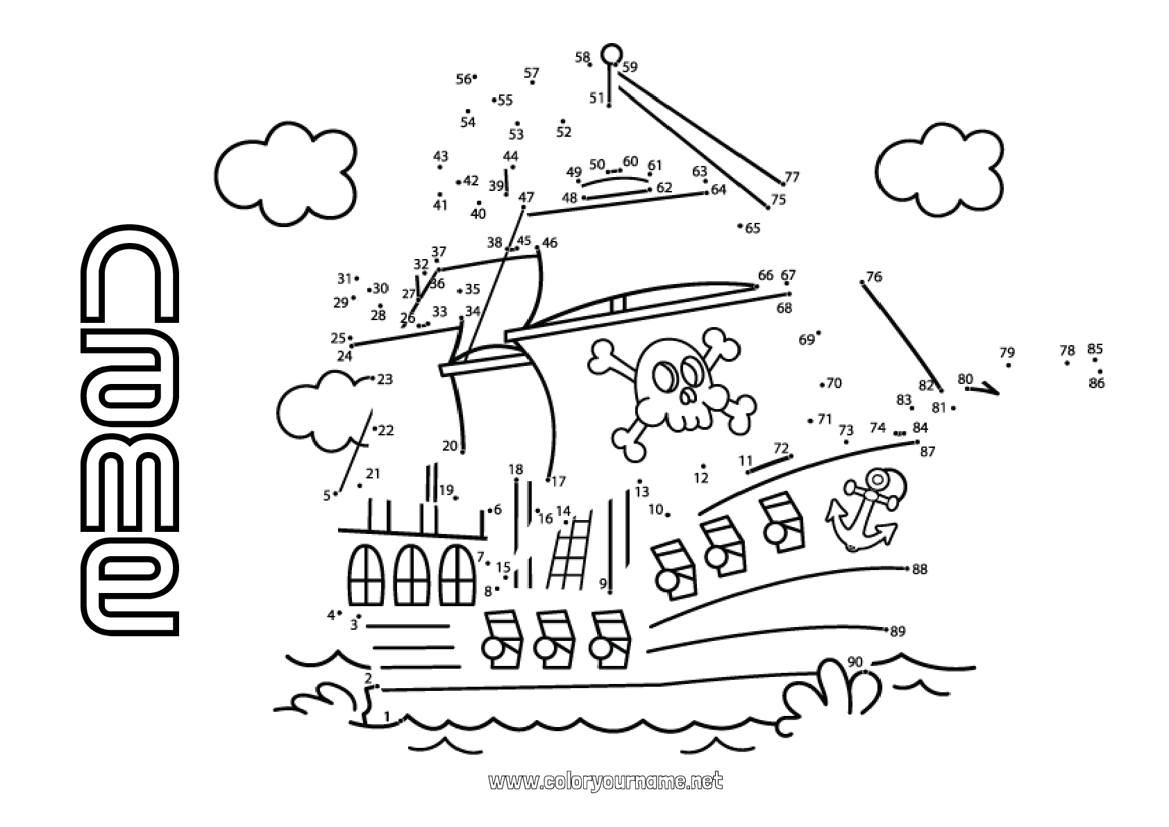 Coloring page No.1476 - Number Pirate Vehicles