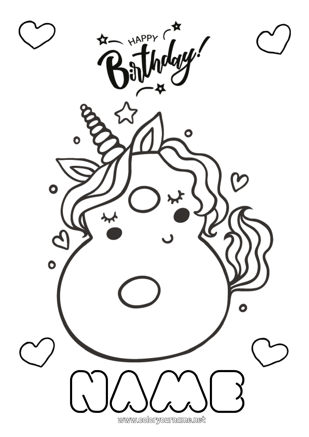 Coloring Page No 149 Birthday Number Unicorn