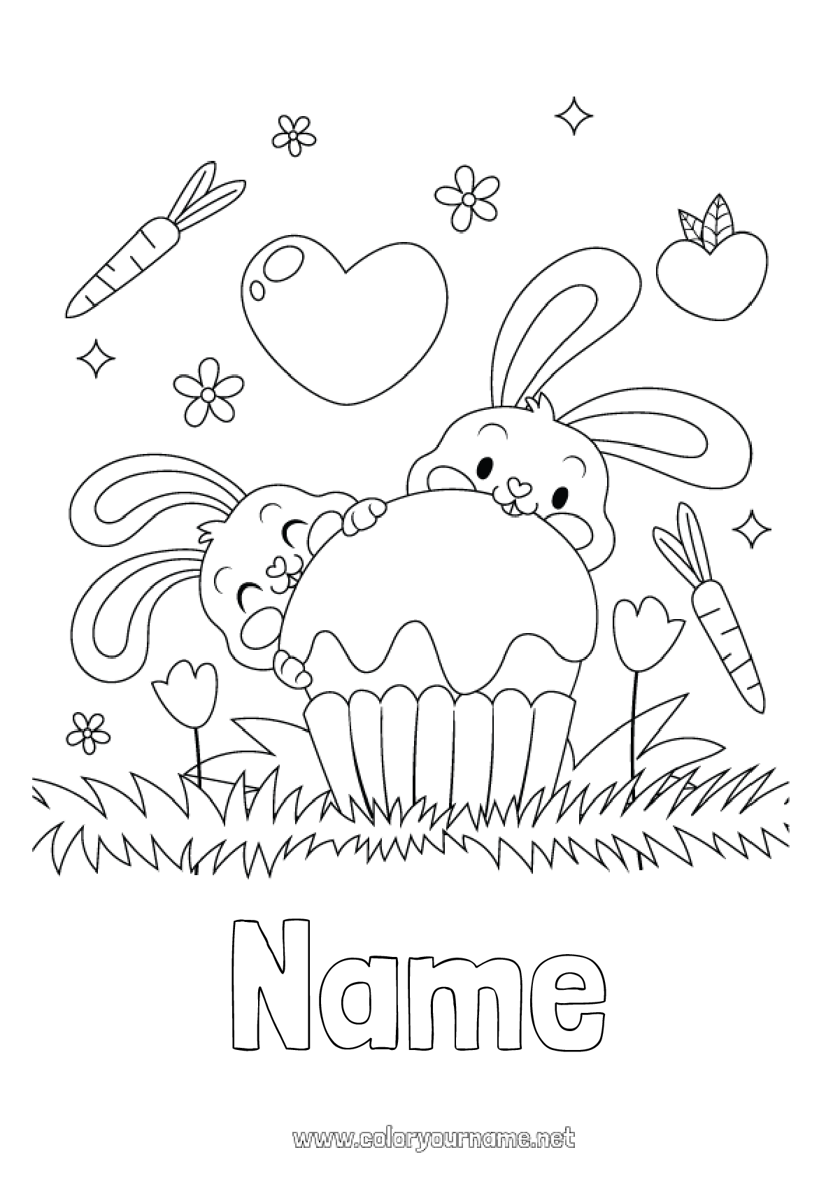 Coloring page No.1533 - Cake Heart Spring