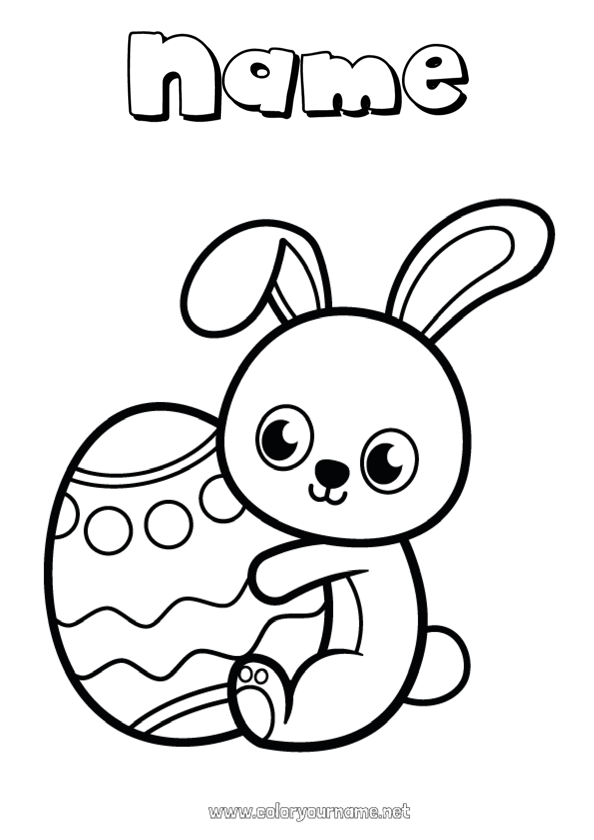 Coloring Page No.1546 - Bunny Animal Easter