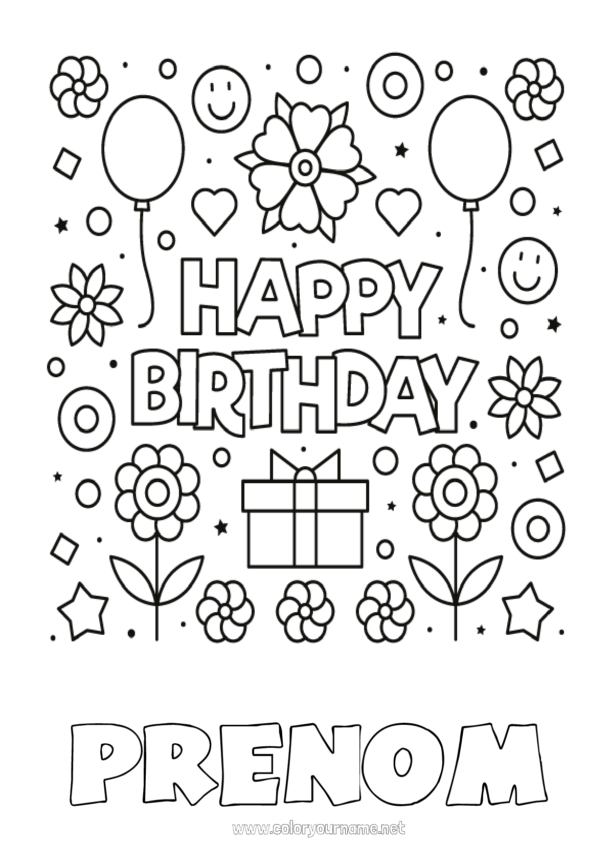 Coloriage N 181 Fleurs Anniversaire