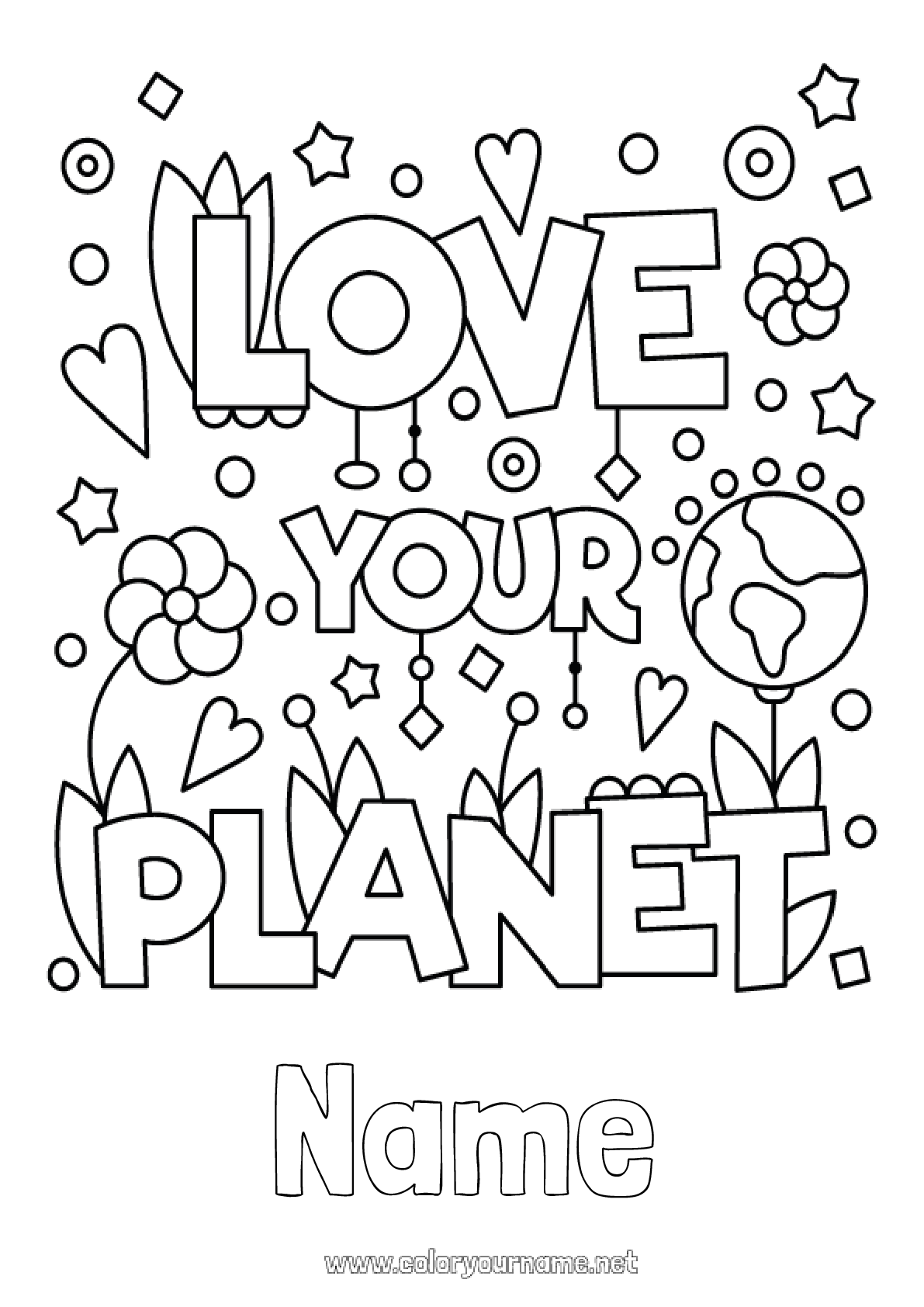 Coloring page No.1824 - Earth Earth Day