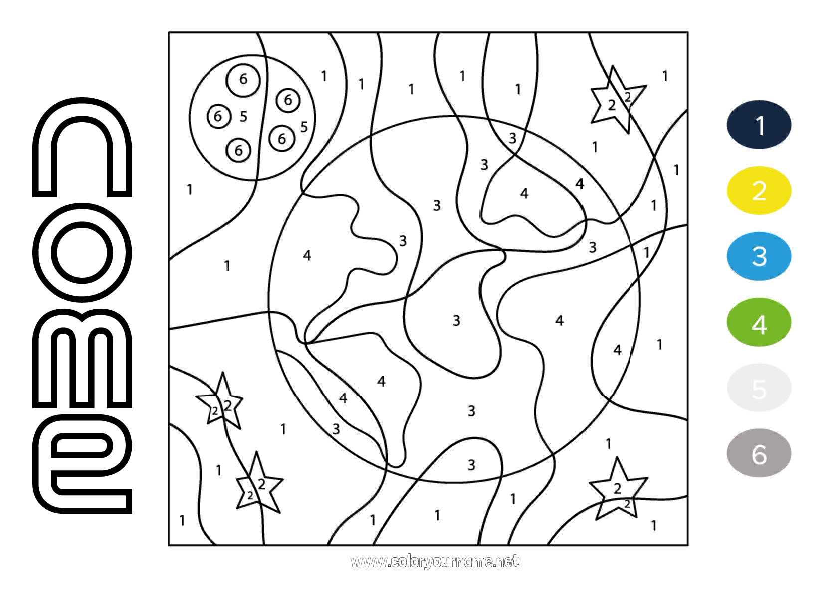 Desenhos para colorir de seguindo números 