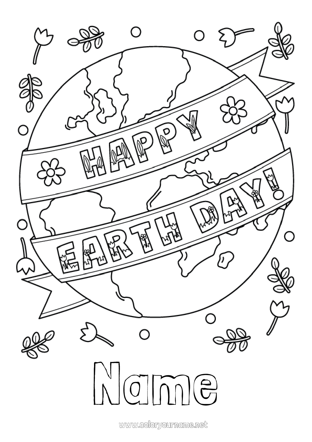 Coloring page No.1848 - Ecology Earth Earth Day