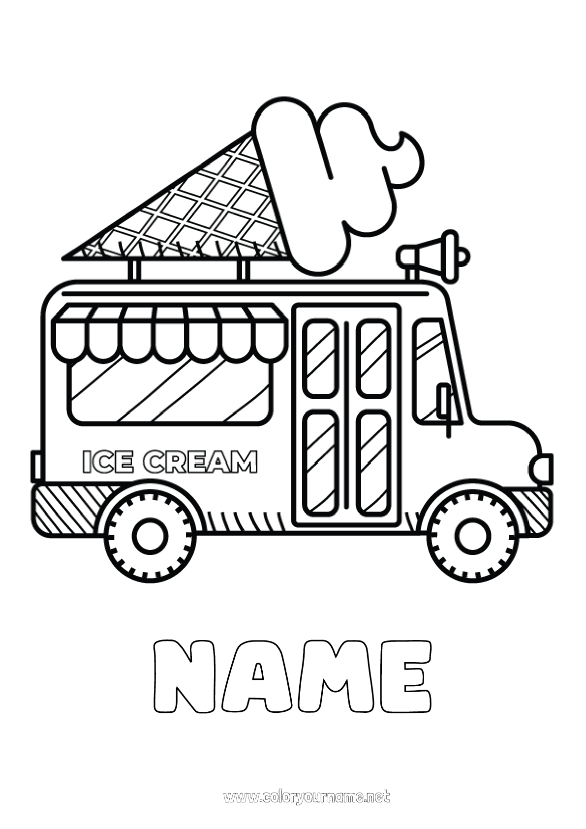 ice cream truck coloring page