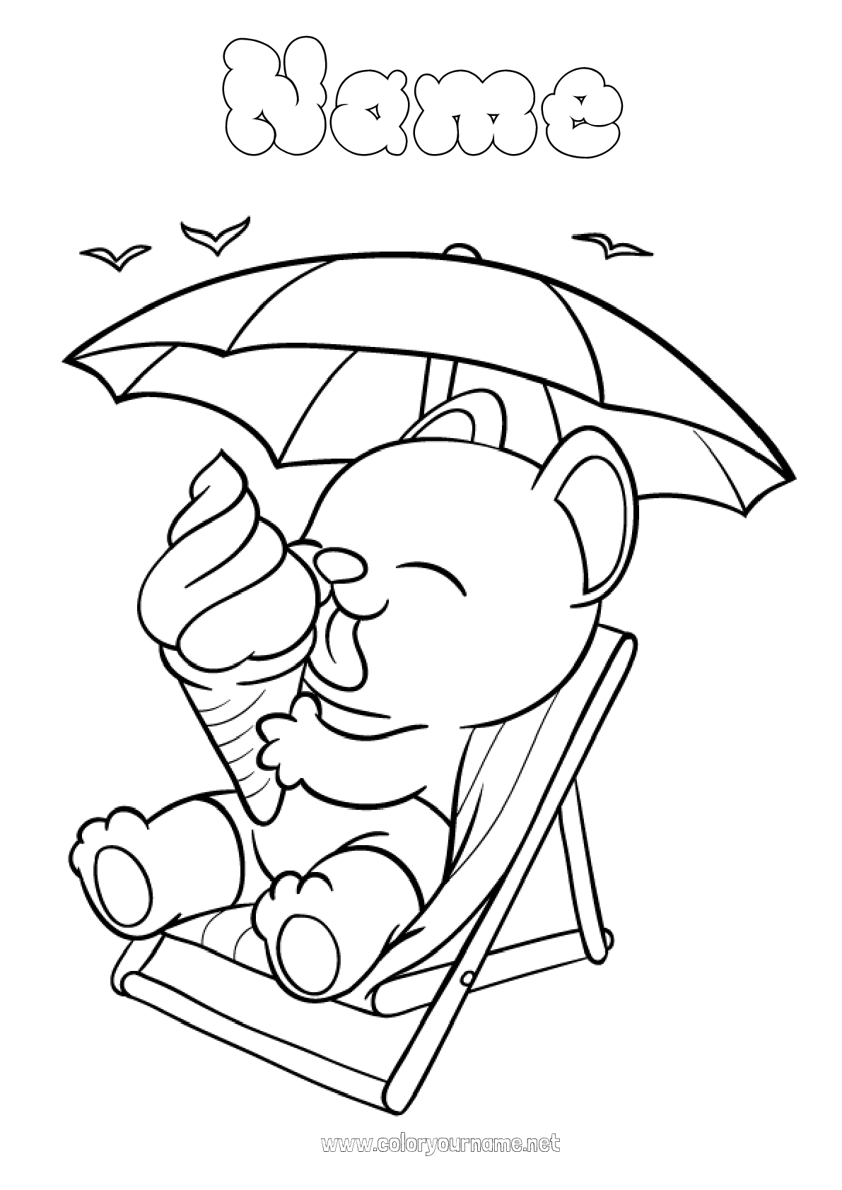 Coloring page No.2091 - Summer Beach Animal