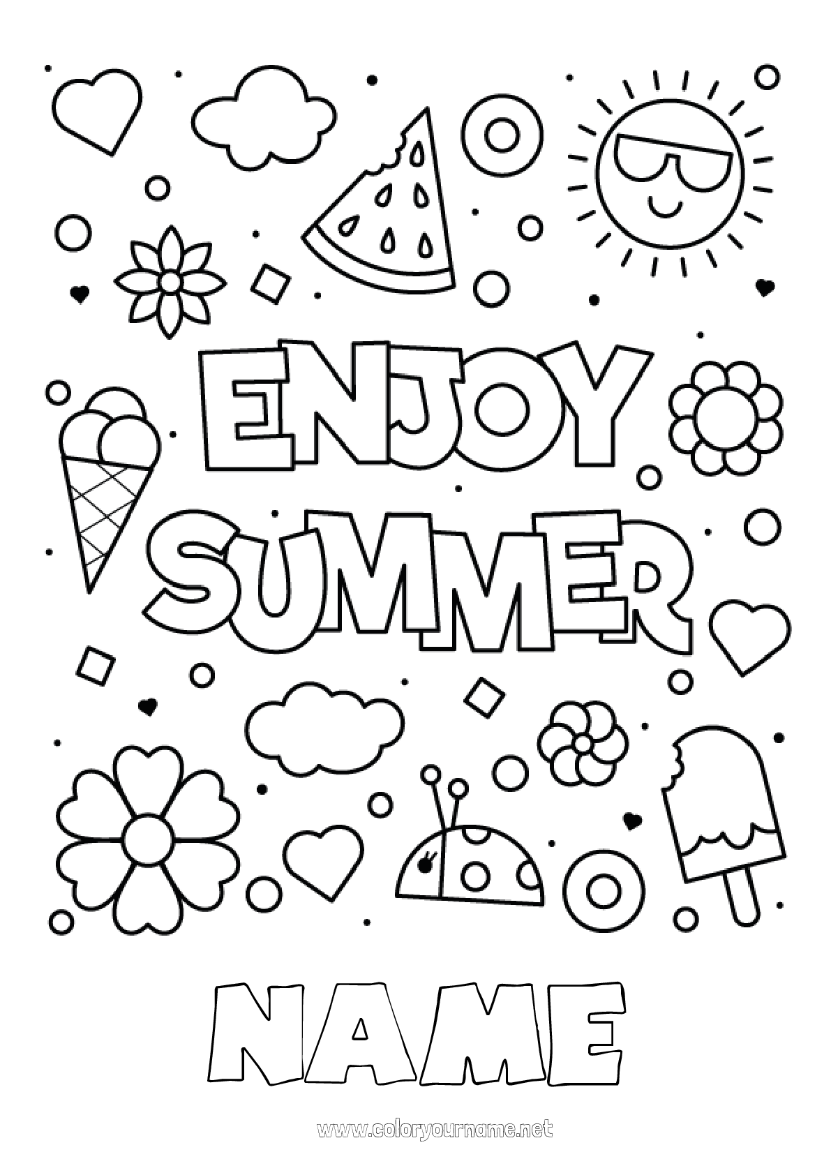 Coloring Page No.2098 - Summer Positive