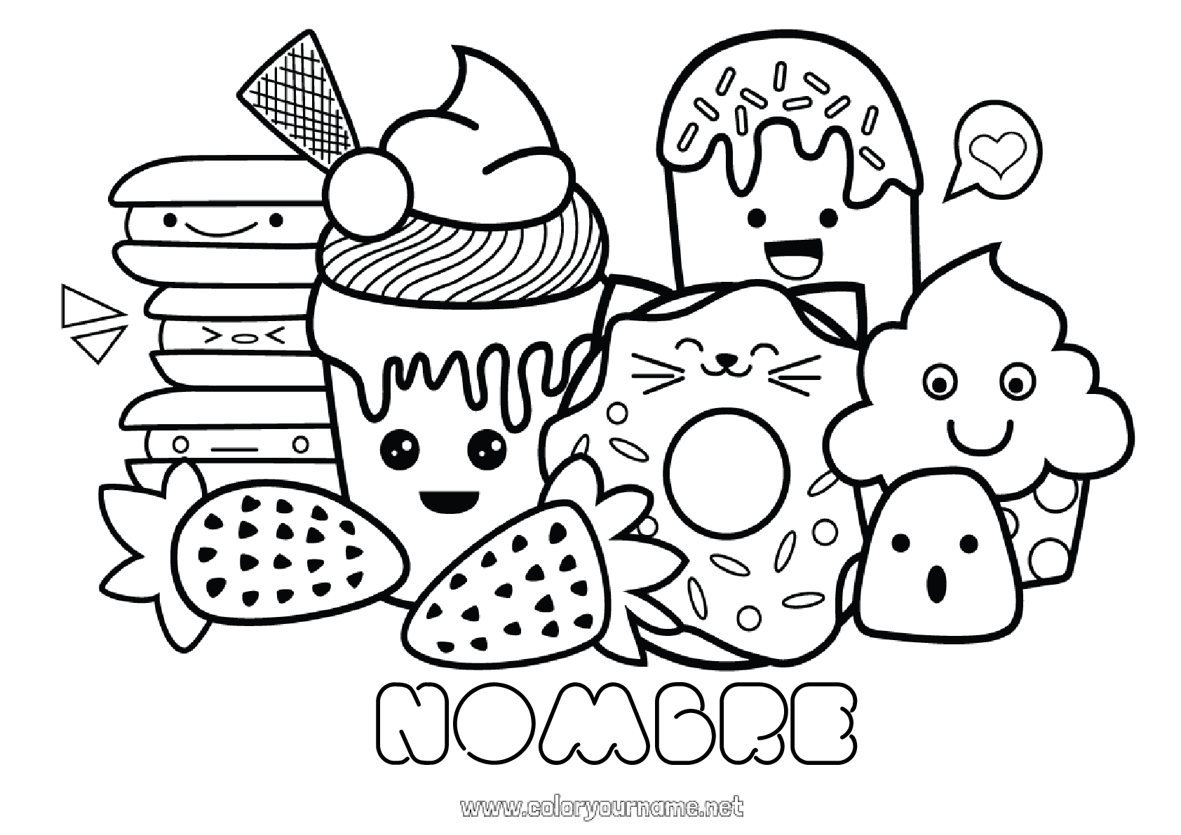 Adorable Kawaii Para Colorear Imprimir E Dibujar Coloringonly Com