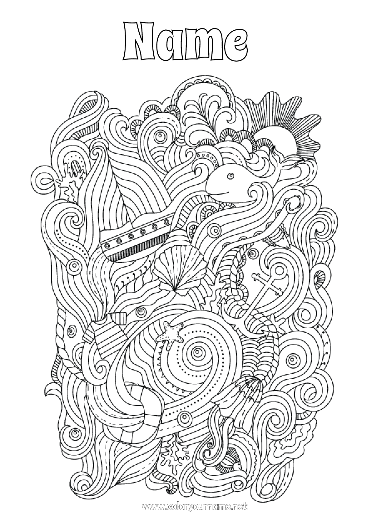 cute anchor coloring pages