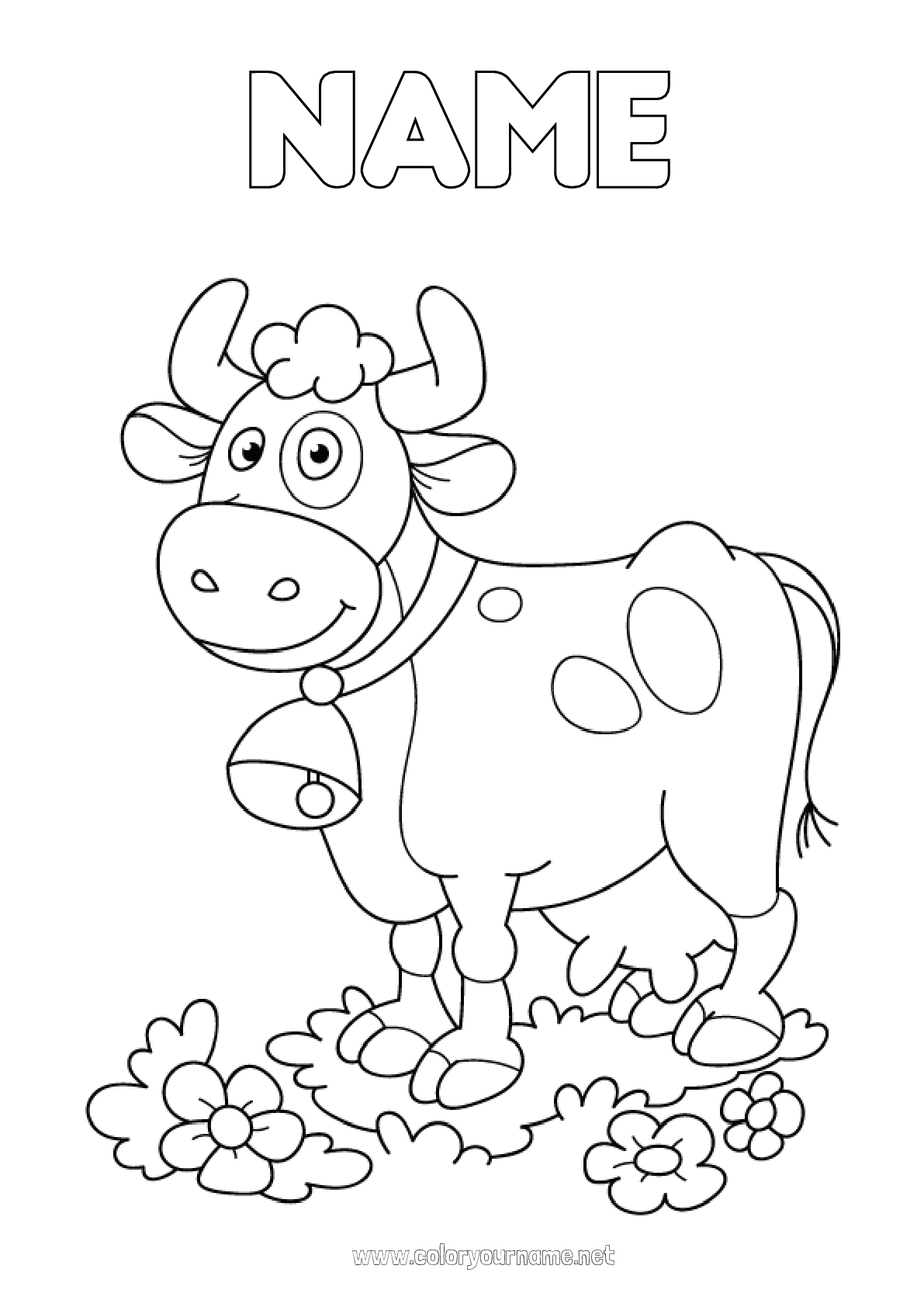 Coloring page No.2126 - Summer Animal Cow