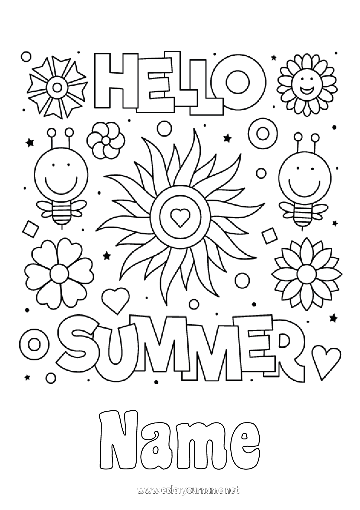 Coloring page No.2161 - Flowers Summer Sun