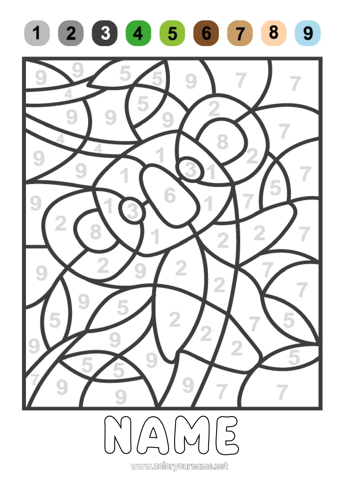 Coloring page No.2480 - Number Coloring by numbers Children's activities