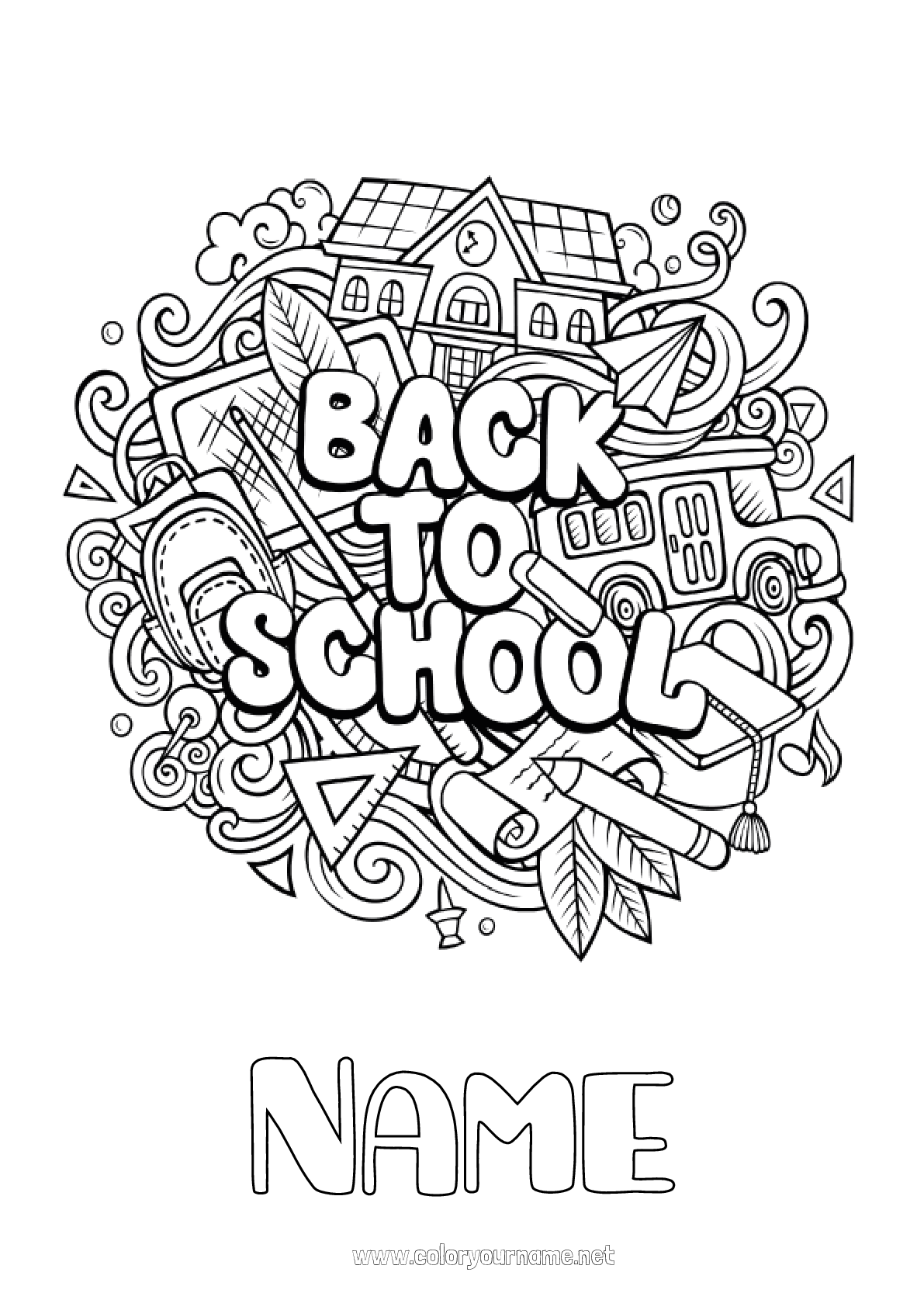 Coloring page No.2498 - Doodle Education Professions Back to School