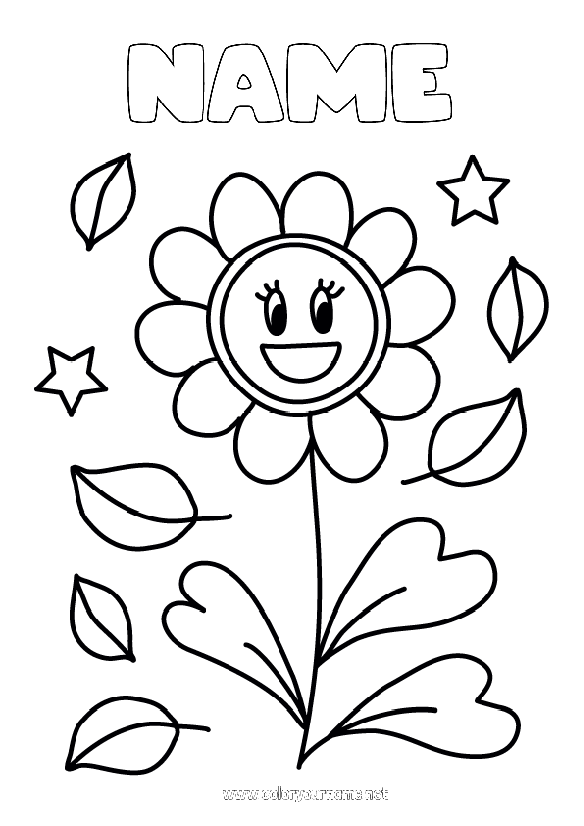 Coloring page No.2755 - Flowers Leaves Easy coloring pages