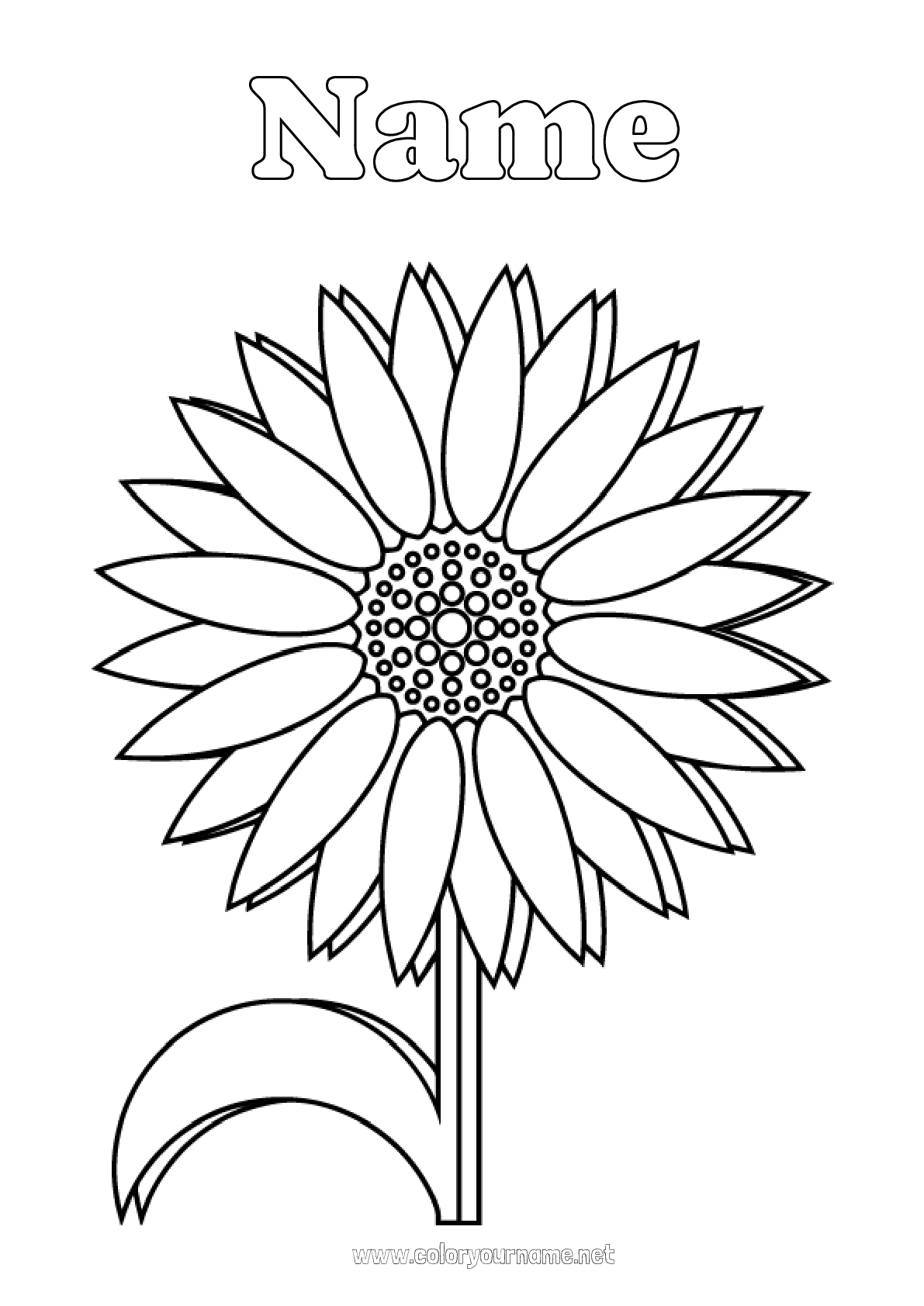 Coloring page No.2769 - Flowers Sunflower Daisy