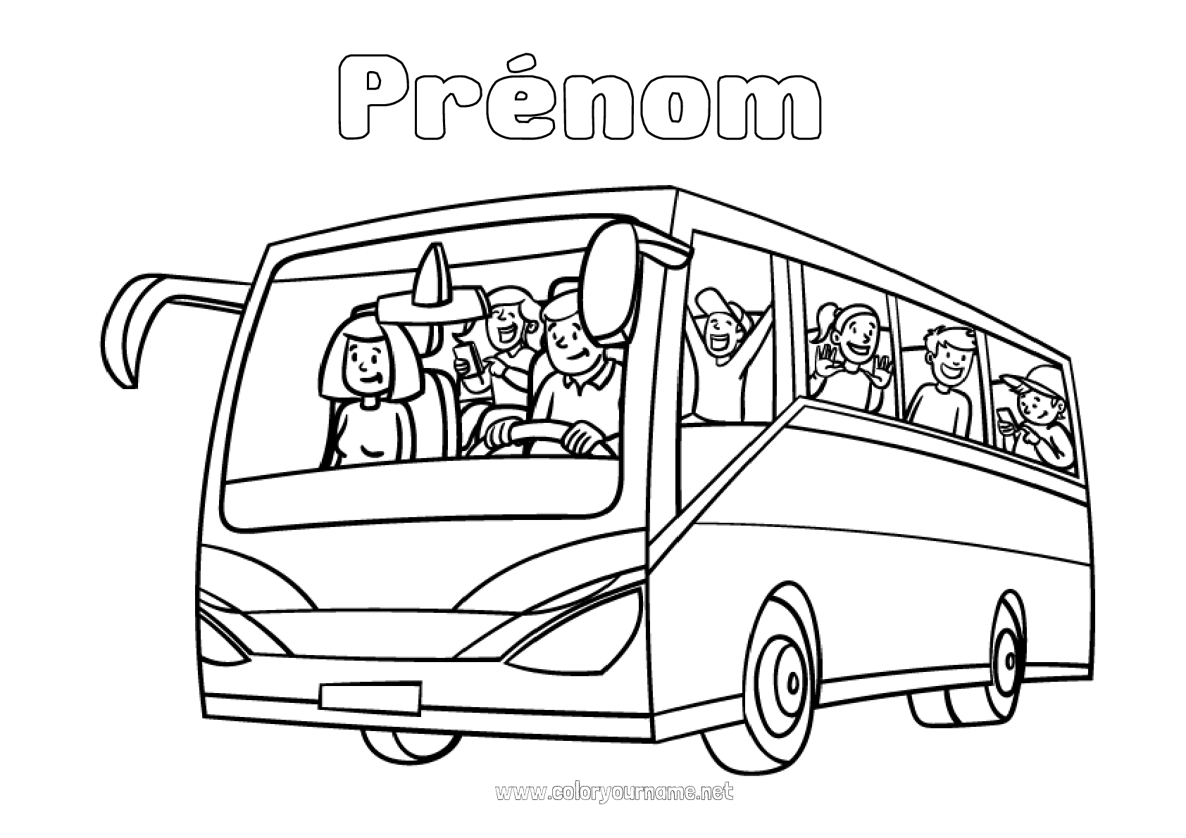 Coloriage N V Hicules Bus Car Transport En Commun Terrestres