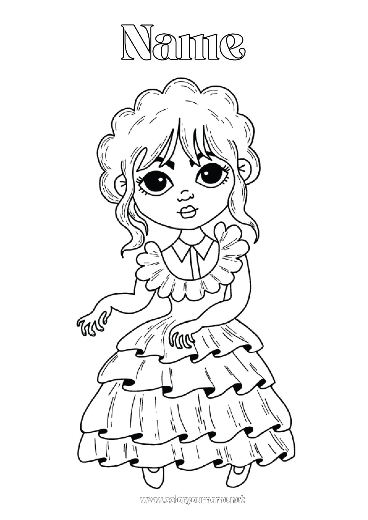 coloring-page-no-2813-dance-girl-the-addams-family