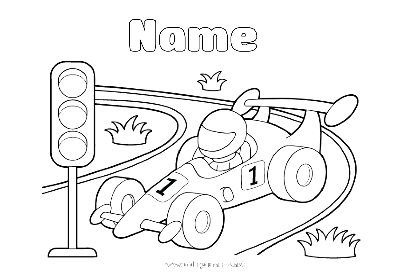 Coloring page No.2824 - Vehicles Formula 1 Race