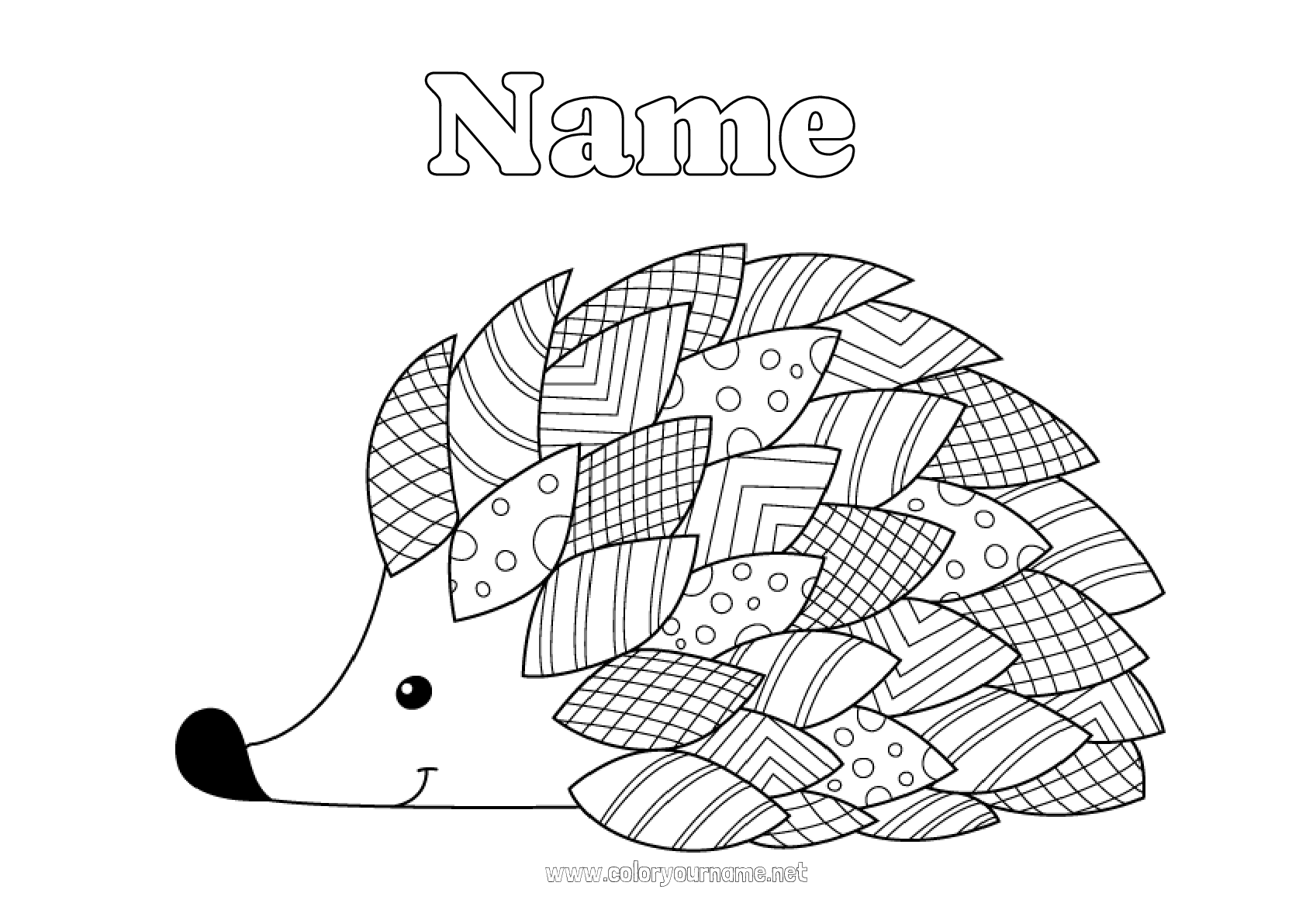 Coloring page No.2879 - Hedgehog Autumn Animal