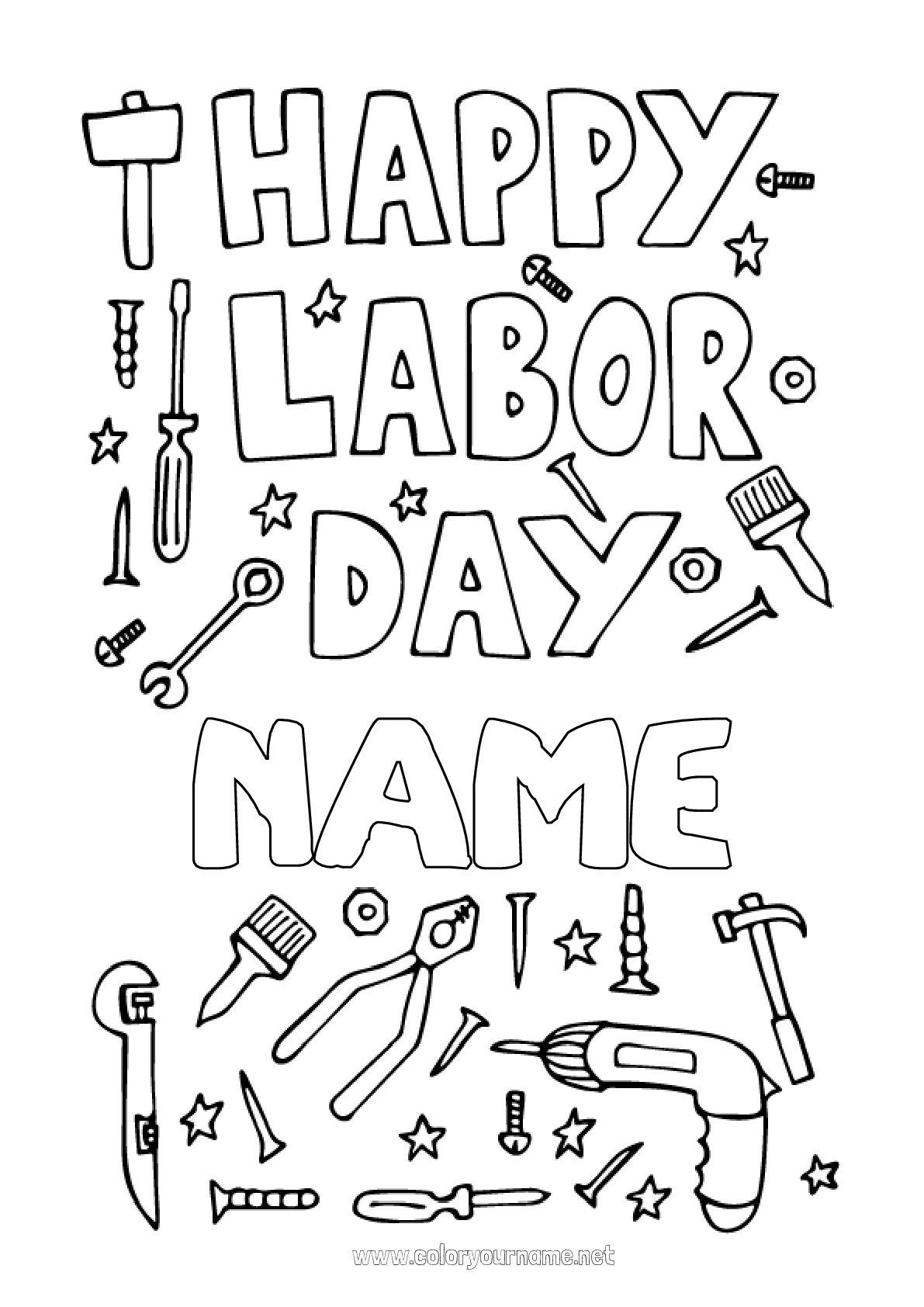 Coloring page No.2890 - Tools Labor day or Labour day