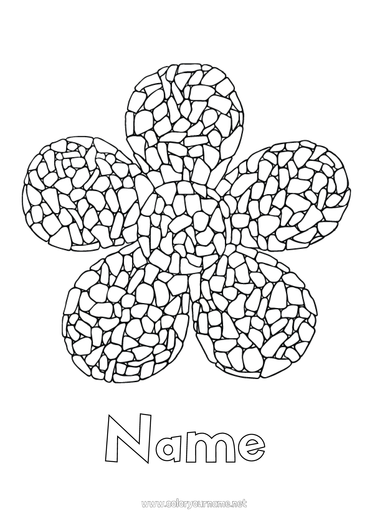 Coloring page No.2920 - Flowers Mosaics