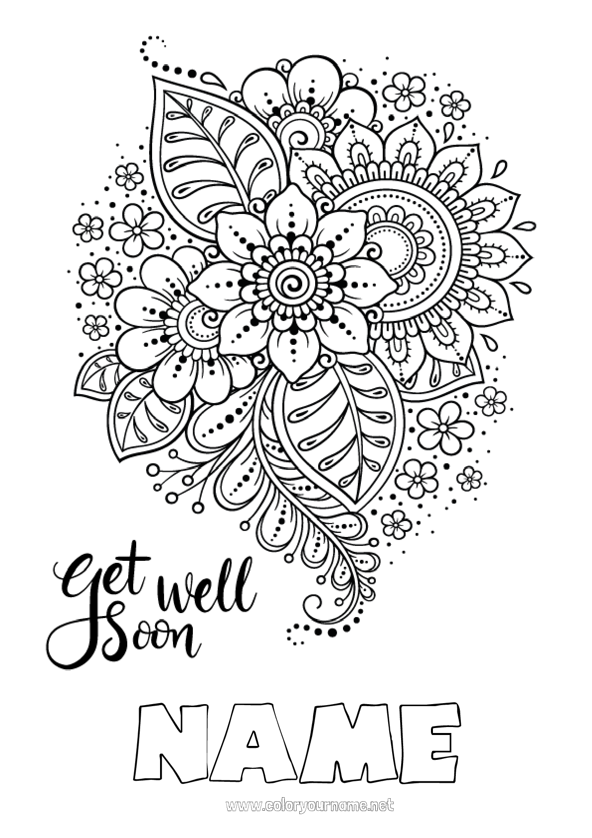 Coloring page No.52 - Flowers Calm and zen