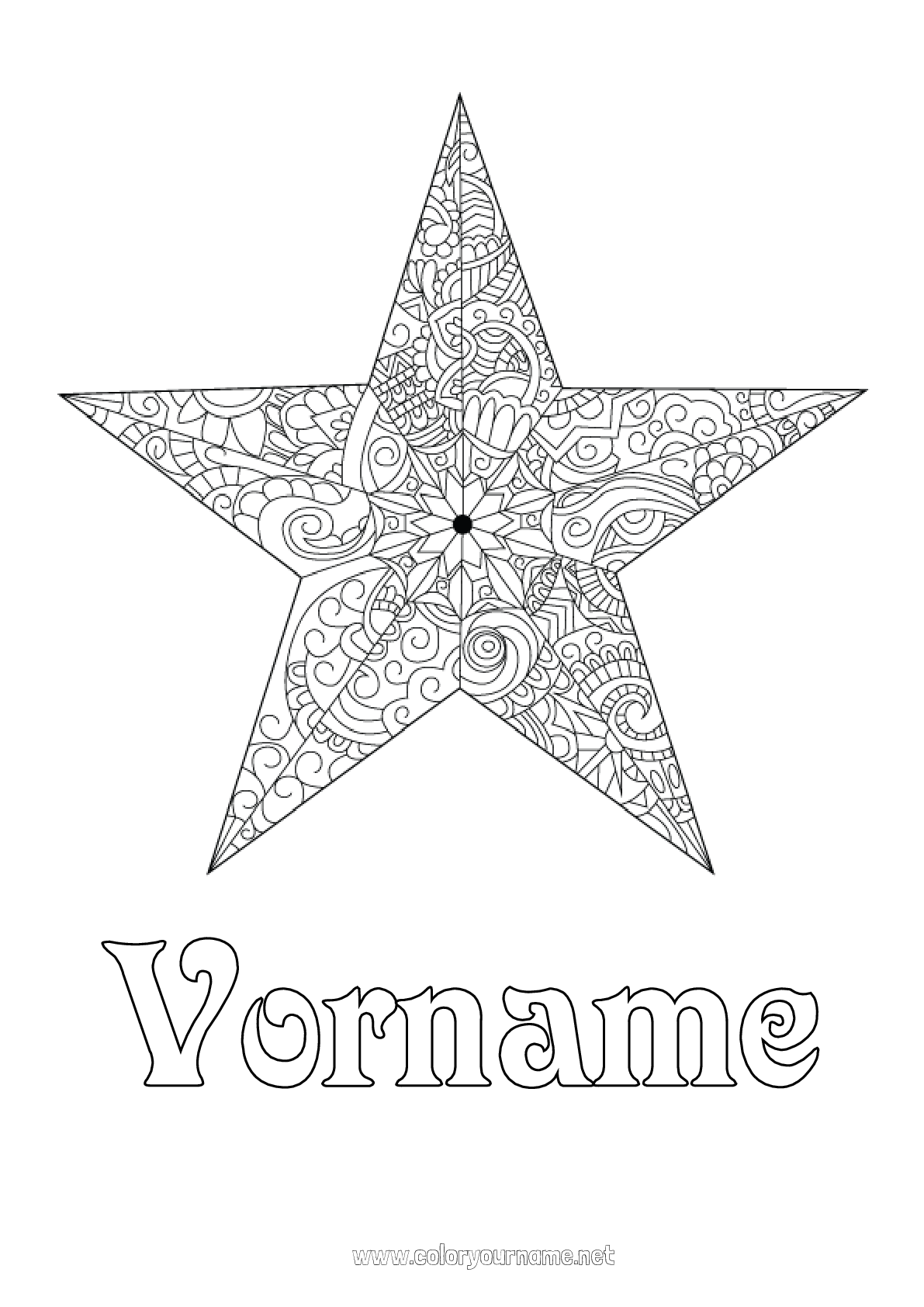 Malvorlage Nr.3090 - Sterne Zentangle