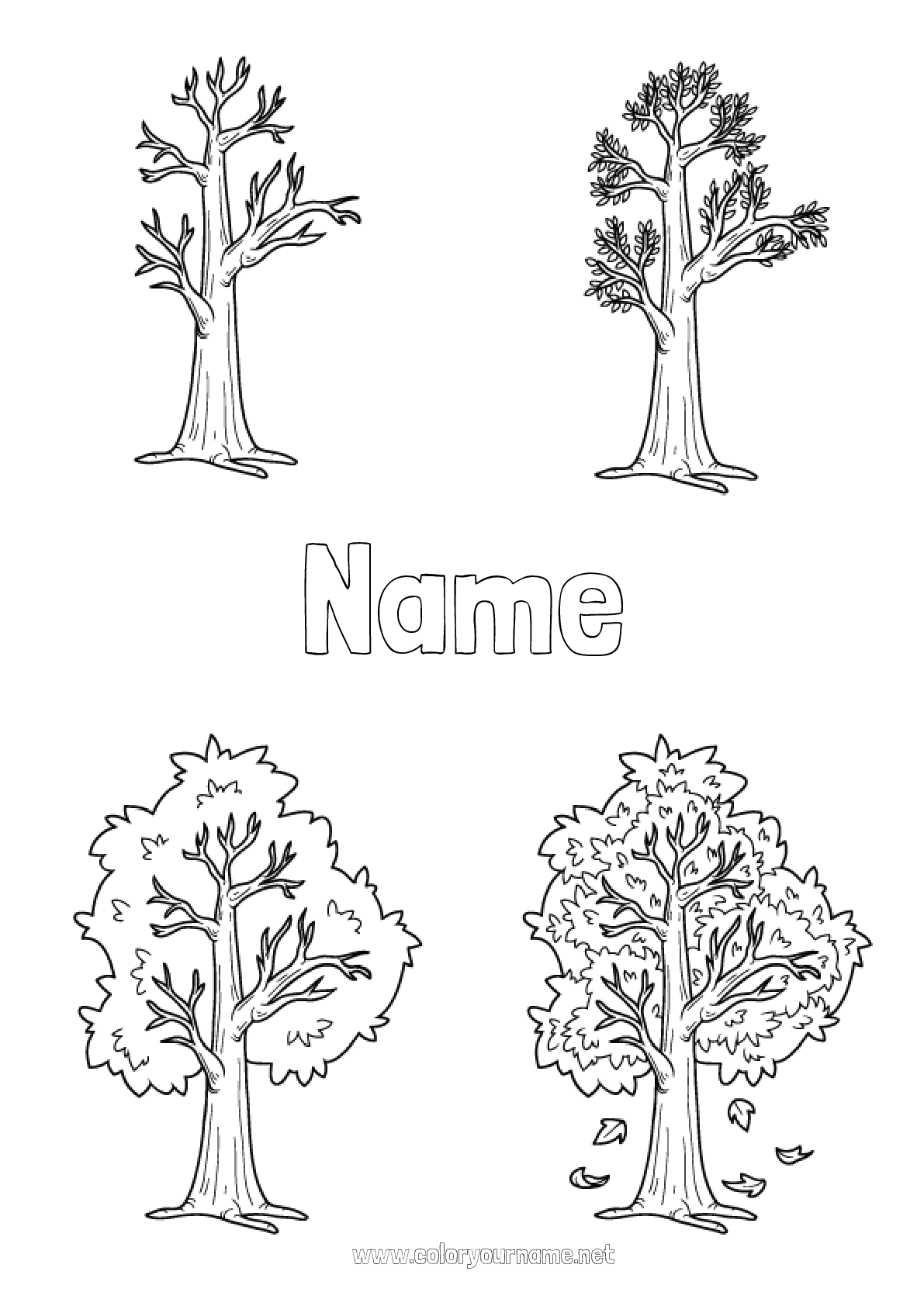 Coloring page No.3108 - Tree Seasons