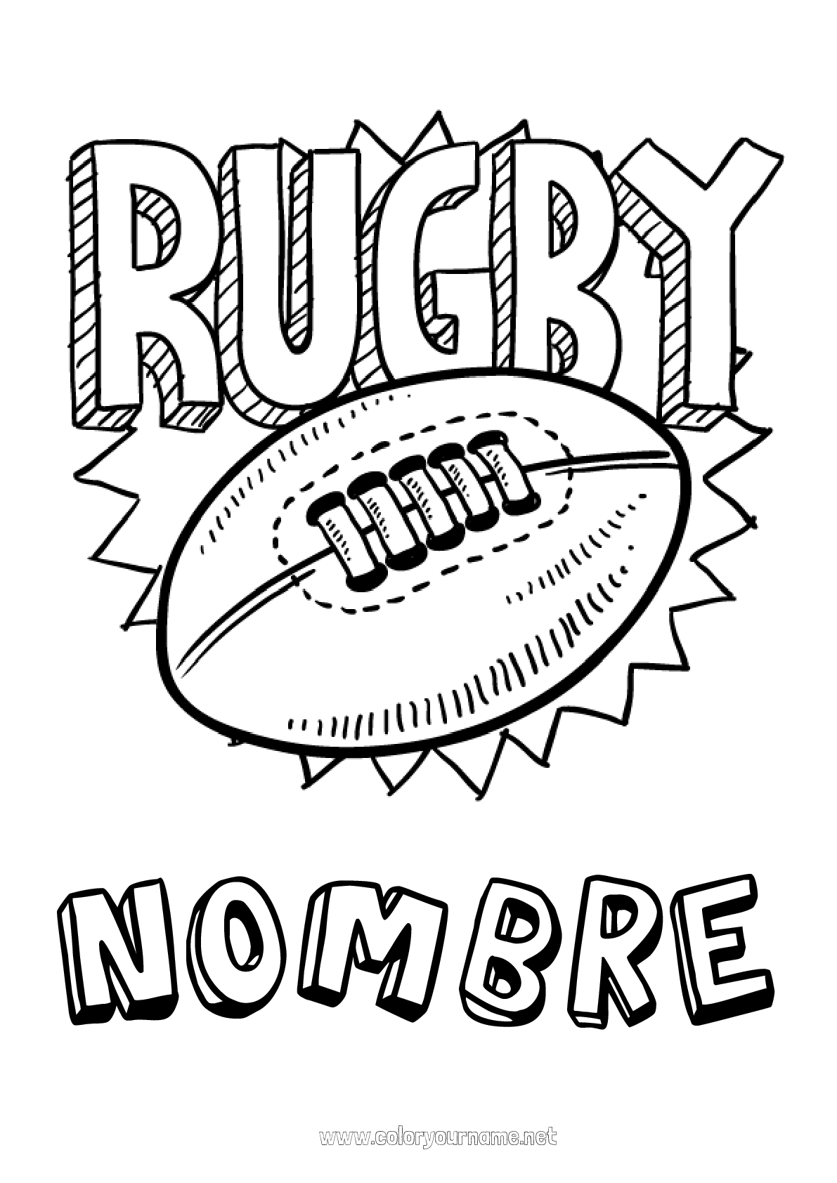 Nº De Colorear 3109 Sport Rugby Pelota De Rugby 6446