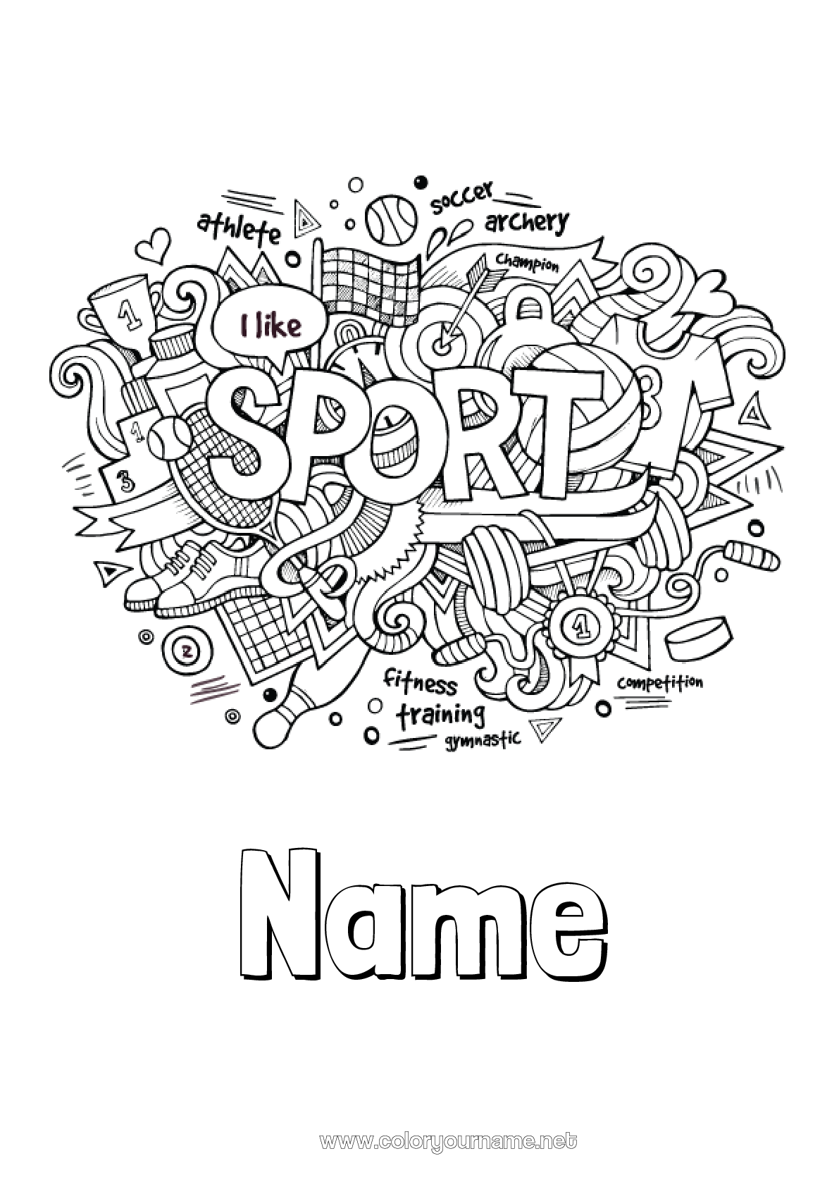 Coloring page No.3119 - Sport Mandala Symbols