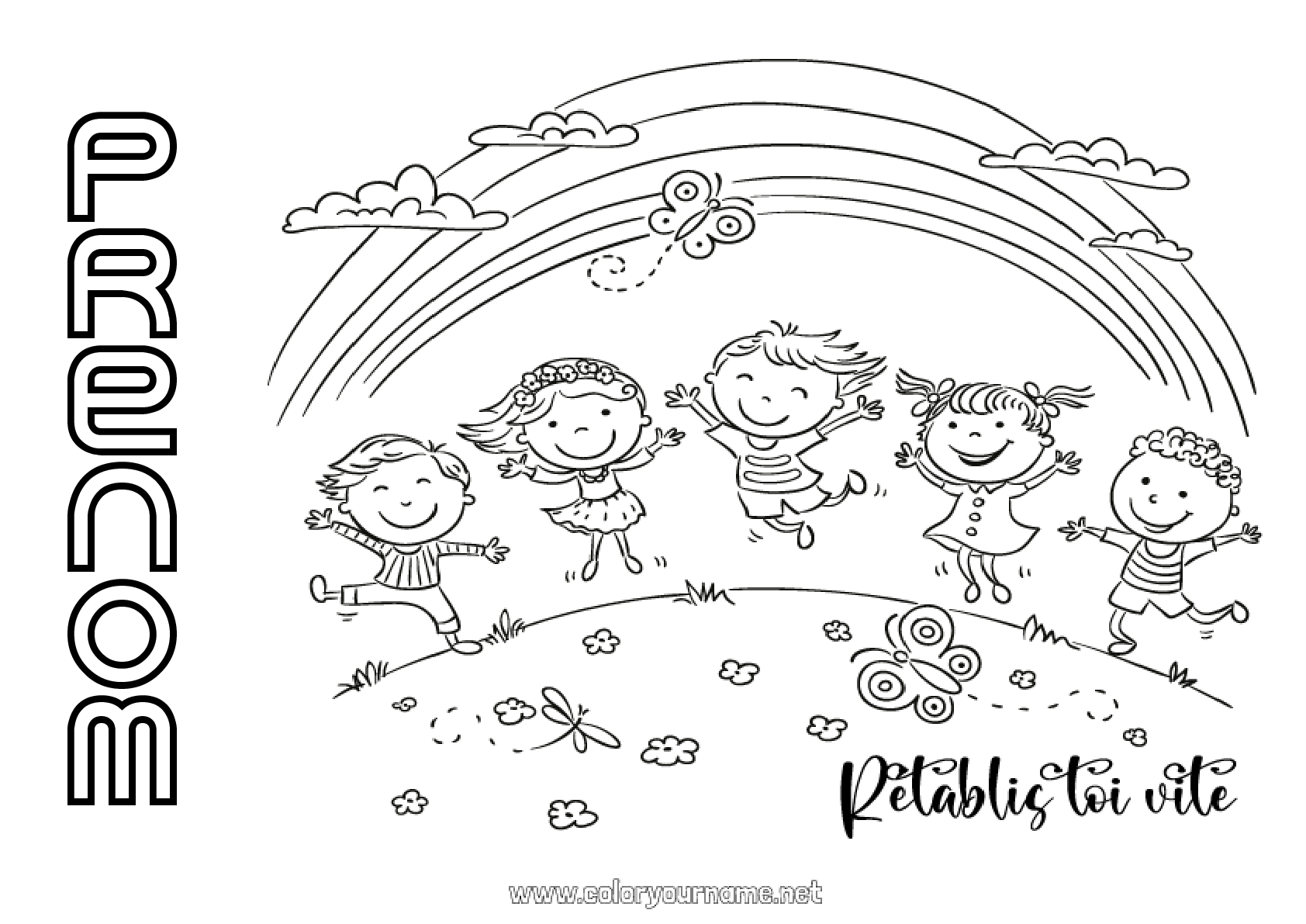 Coloriage n°2043 - Fille Garçon Enfant